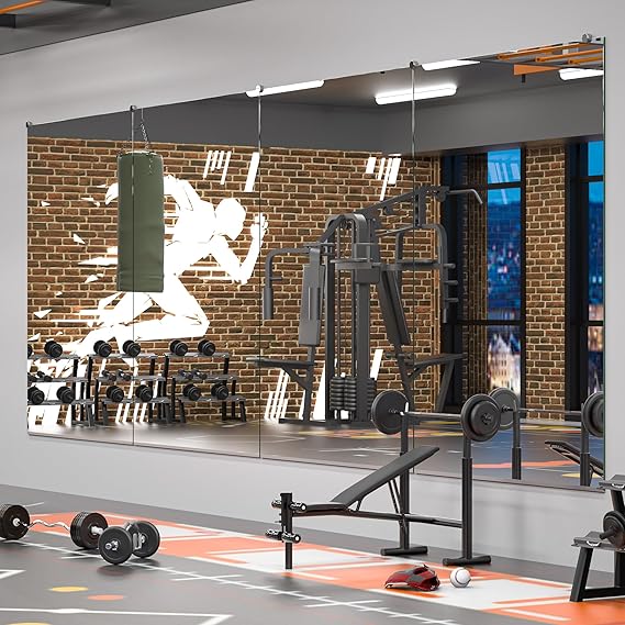 Gym Mirror Set (2 Pieces) – Large Wall-Mounted Mirrors for Home Gym - Fitness Studio - and Commercial Use - Hyperdealss