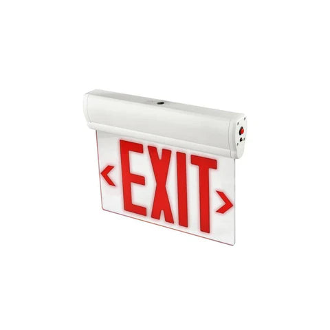 LED Edge-Lit Exit Sign - 1W - Red Letters - 120-277V - Battery Backup - 90-Min Runtime - UL Listed - Hyperdealss
