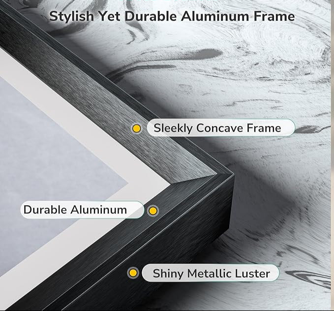 40x30 Black Frontlit LED Bathroom Mirror with 3 CCT – Dimmable - Anti-Fog - Metal Frame - Hyperdealss