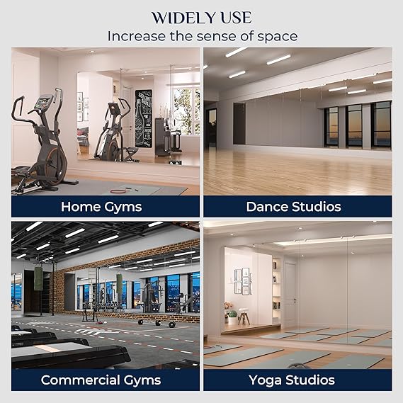 Gym Mirror Set (2 Pieces) – Large Wall-Mounted Mirrors for Home Gym - Fitness Studio - and Commercial Use - Hyperdealss