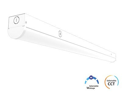4FT LED Linear Strip Light – 60W/70W/80W Selectable – 3500K/4000K/5000K CCT – Round PC Lens – 3-Pin Sensor Base – DLC 5.1 Premium – Commercial Indoor Fixture - Hyperdealss