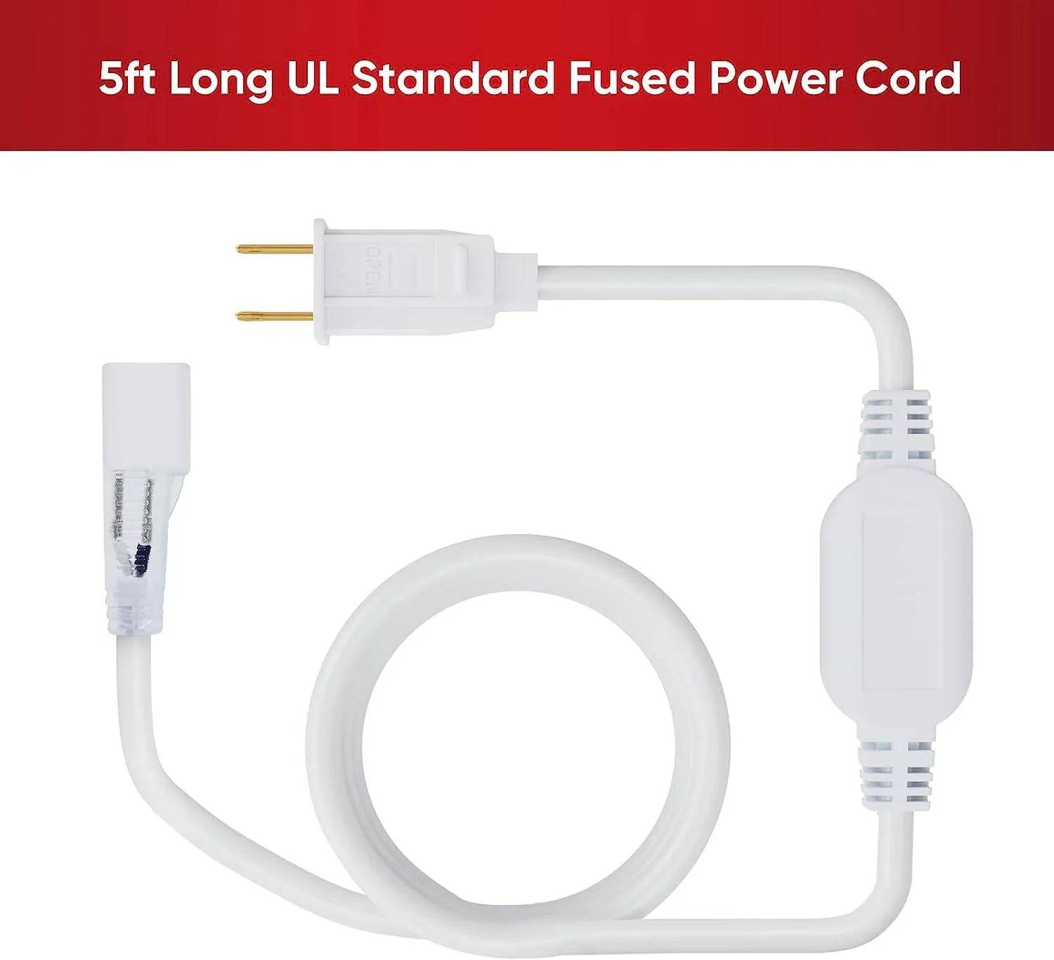 Extra 5ft Power Cord for 110V Led Neon Rope Light Super Bright - Hyperdealss