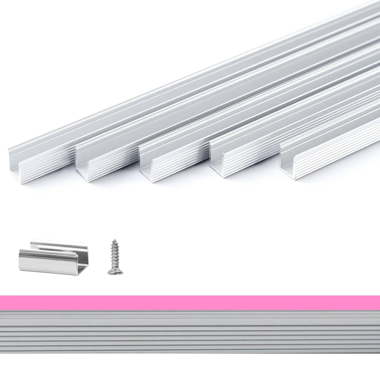 3.3FT Aluminum Channel Track for 12V/24V Silicone Neon LED Strip Lights - Hyperdealss