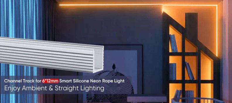 3.3FT Aluminum Channel Track for 12V/24V Silicone Neon LED Strip Lights - Hyperdealss