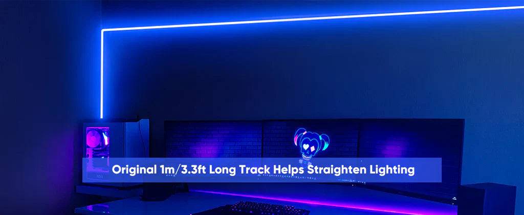 3.3FT Aluminum Channel Track for 12V/24V Silicone Neon LED Strip Lights - Hyperdealss