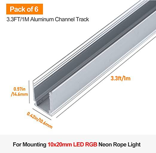3.3FT RGB Neon Track Channel for 110V 10X20mm RGB Neon-Eco Neon - Hyperdealss