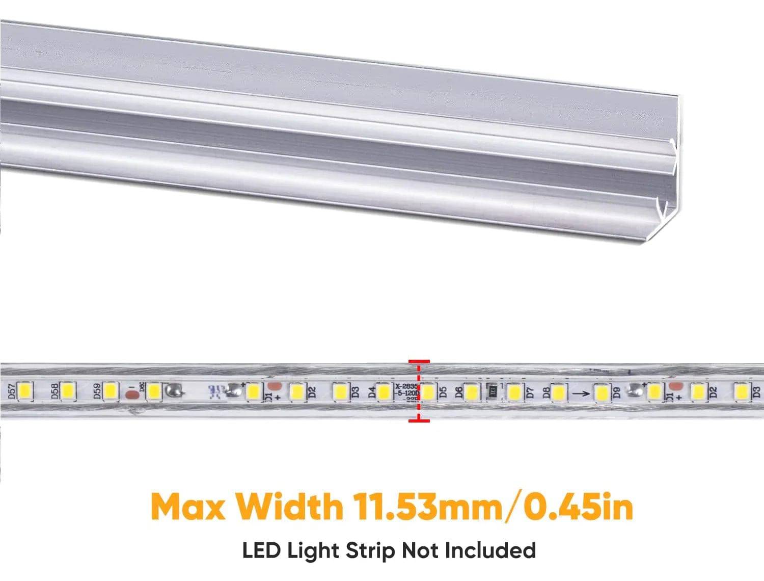 3.3FT Aluminum Track Channel for 110V LED Strip Lights (6x10mm & 7.5x11.5mm) - Hyperdealss