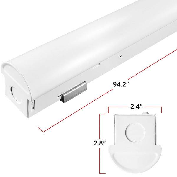 8ft LED Linear Strip Light - 90W Tunable and 11700 Lumens, 3500k/4000k/5000k CCT Adjustable, 0-10V Dimmable- UL &DLC Listed - Hyperdealss