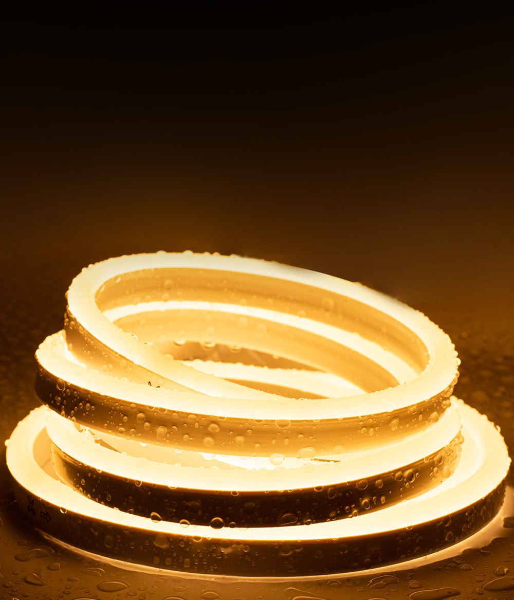 110V-120V Warm White (2600K)Neon LED Rope Light - 8mmX16mm,Commercial Grade, IP65, 189 LM/M -Cuttable, dimmable - Plug and Play And Hardwired - Hyperdealss