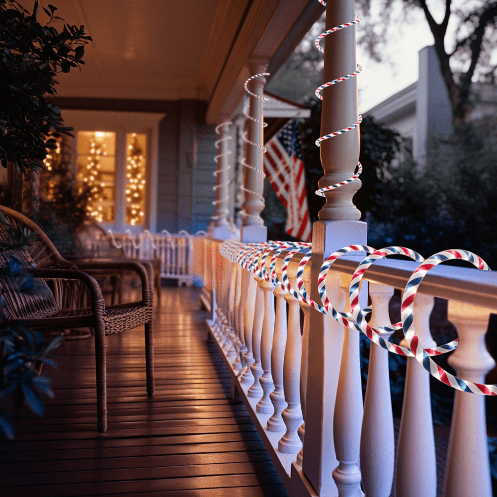 110V Red, White, and Blue Patriotic Rope Light - 11000K LED - Hyperdealss