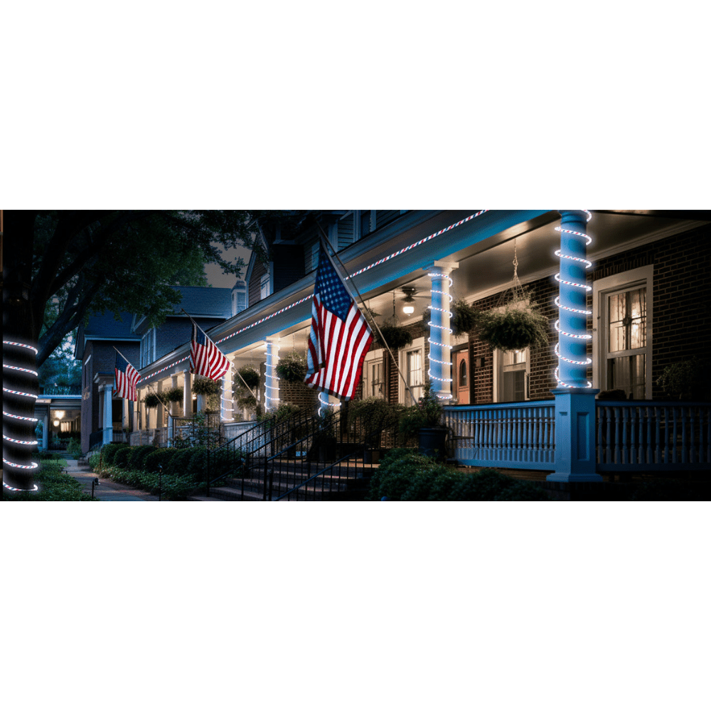 110V Red, White, and Blue Patriotic Rope Light - 11000K LED - Hyperdealss