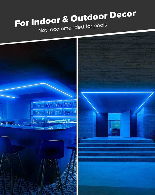 110-120V Blue COB Peel and Stick Tape Light (10mmx4.5mm),800Lm/W, IP65, Cuttable, dimmable, flicker-free - Plug and Play and hardwired - Hyperdealss