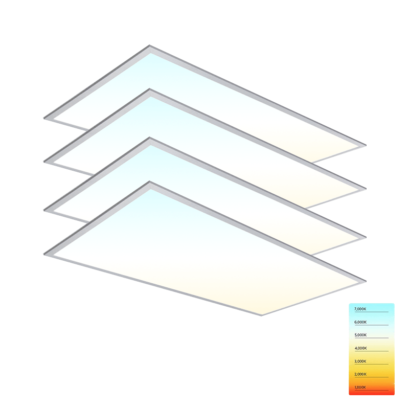 LED Ceiling Panel Light, Sensor Base, 2x4, 72W/60W/50W/40W/30W, 3500-6500K, Watt & CCT Selectable, 9000 Lumens - Hyperdealss