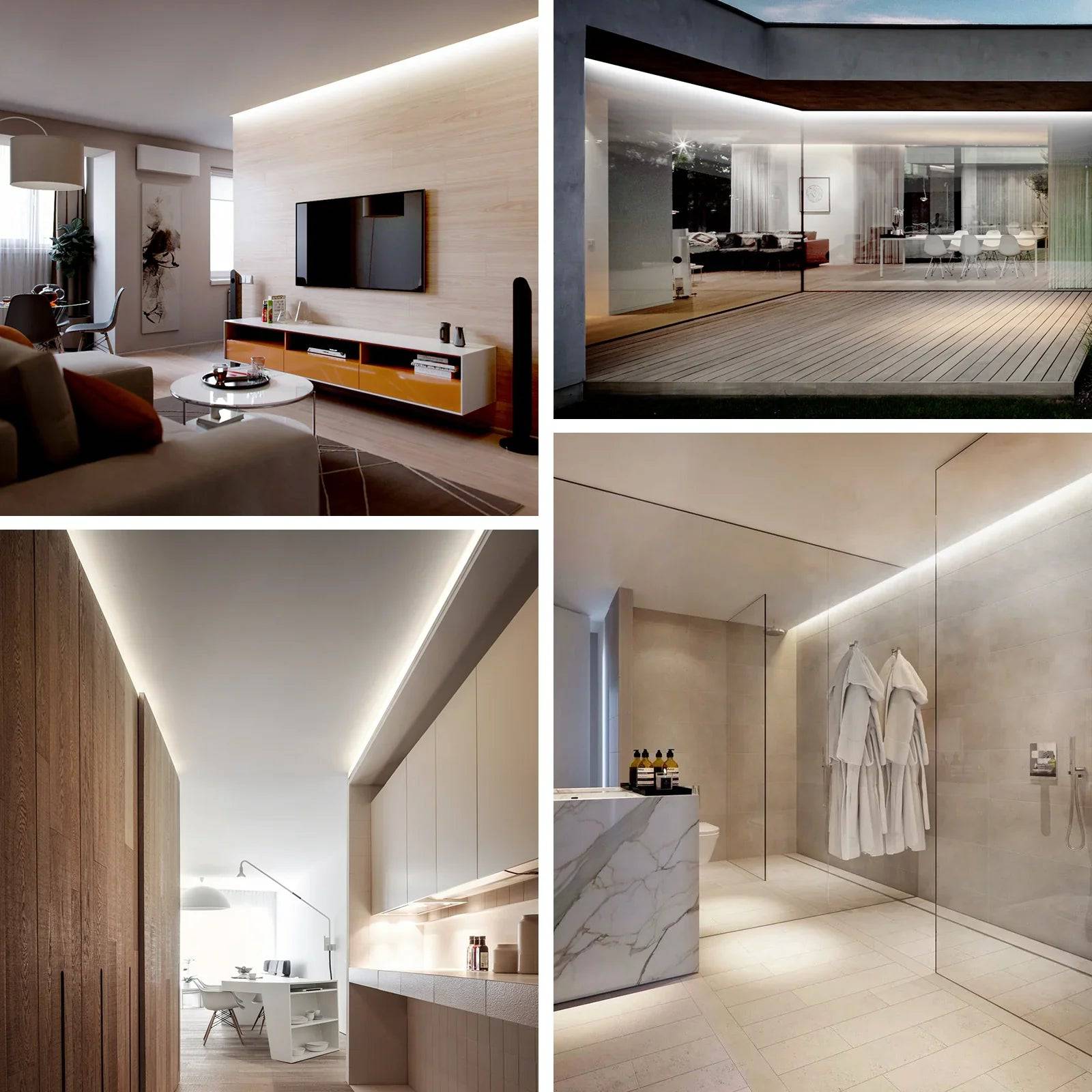 110V Eco LED Strip Light, 2800K Warm White, Energy-Efficient, 331 Lumens per Meter - Hyperdealss