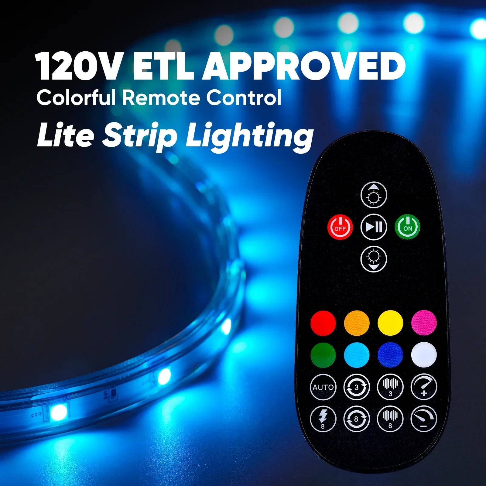 120V Dimmable RGB LED Strip Light - Soft Ambient Lighting for Bedroom, Kitchen, Home Decor - 180 Lumens - Hyperdealss