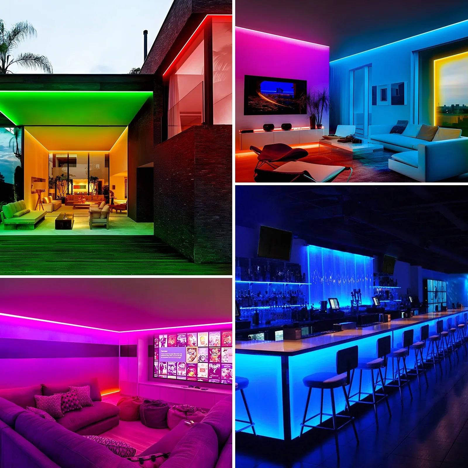 120V Dimmable RGB LED Strip Light - Soft Ambient Lighting for Bedroom, Kitchen, Home Decor - 180 Lumens - Hyperdealss