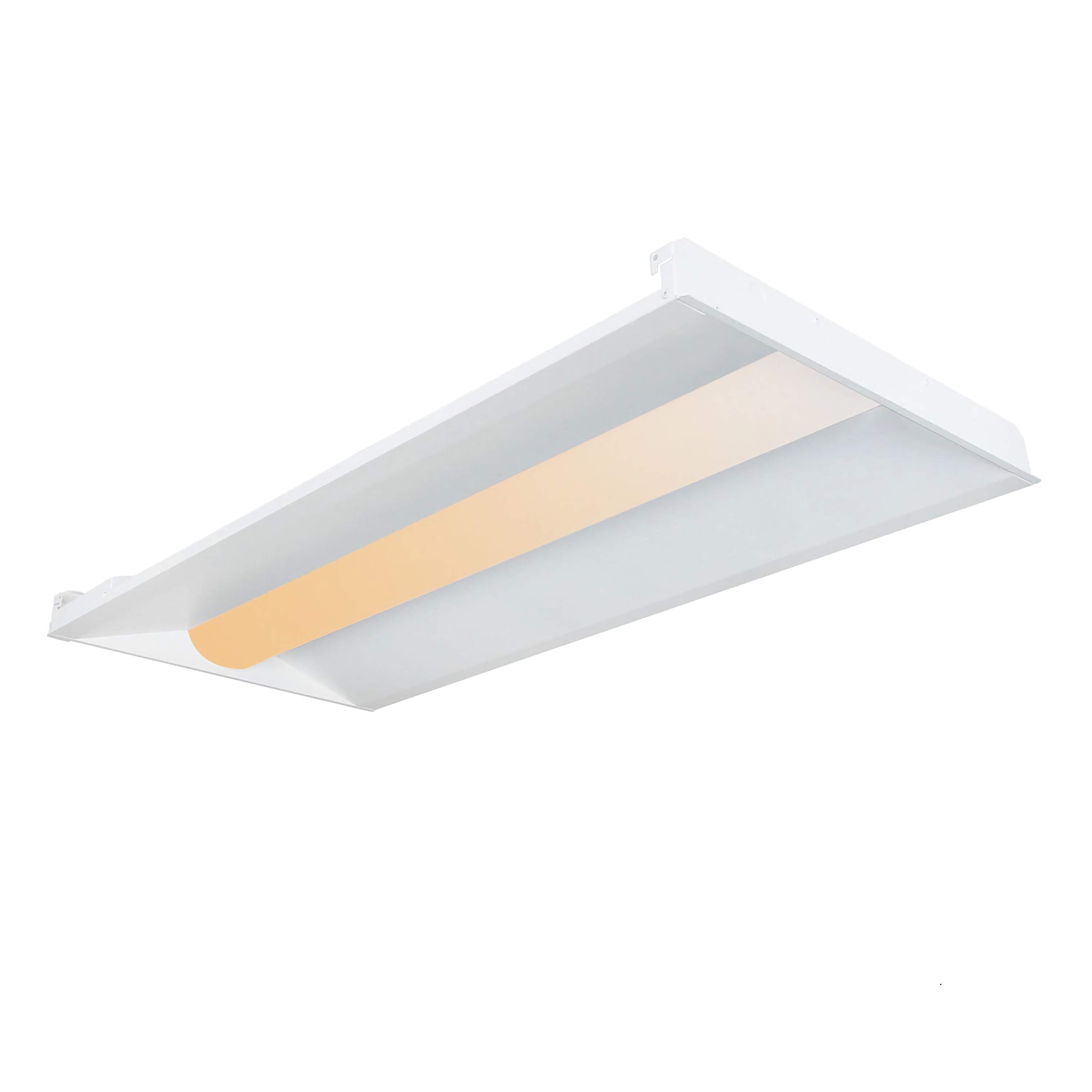 LED Troffer Light, 1x4, Wattage Selectable 40W/30W/25W/20W/15W and CCT 3500-6500K, 5000 Lumens - Hyperdealss