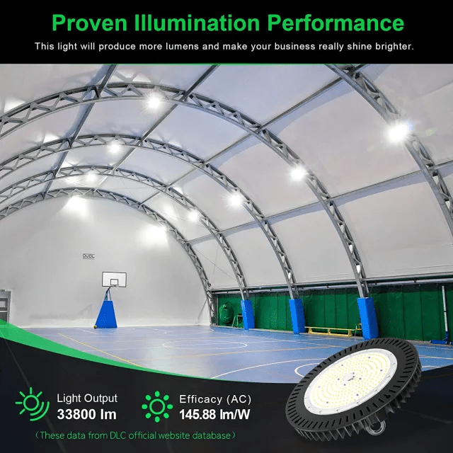 LED UFO High Bay Light, 150W, CCT 5000K, 21,000 Lumens, 100-277 VAC - Hyperdealss