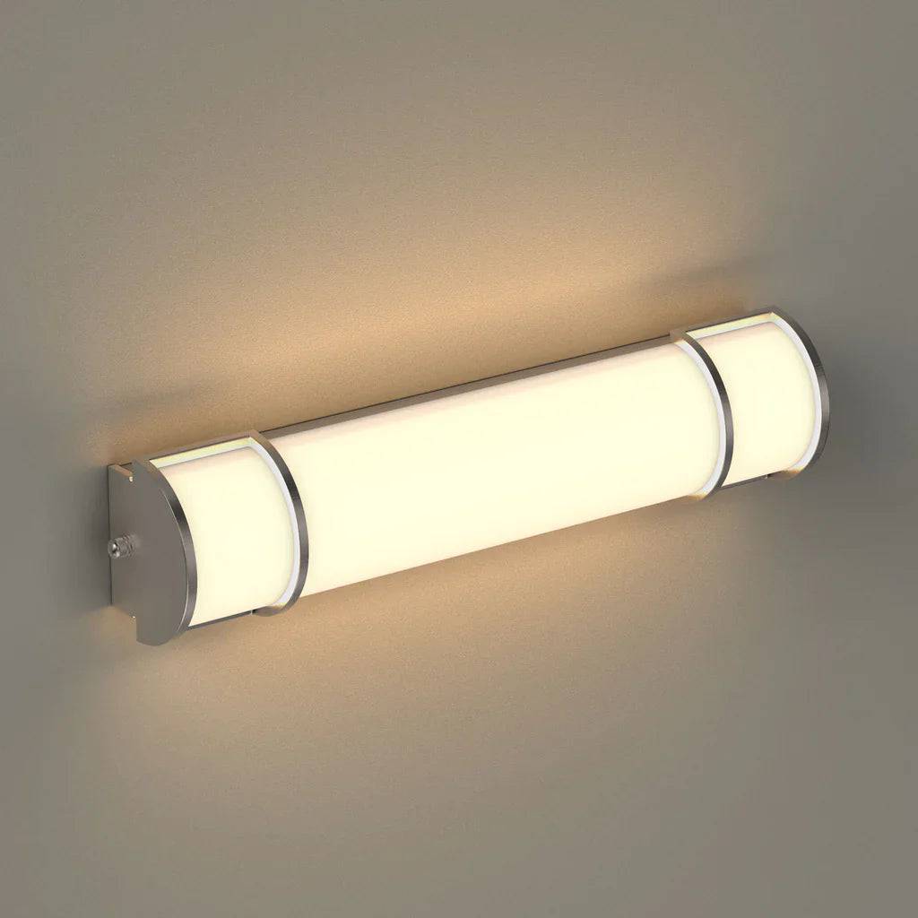 Half Cylinder Bathroom Light Fixtures, CCT Changeable, Dimmable , Brushed Nickel Finish, Bathroom Vanity Lights - Hyperdealss