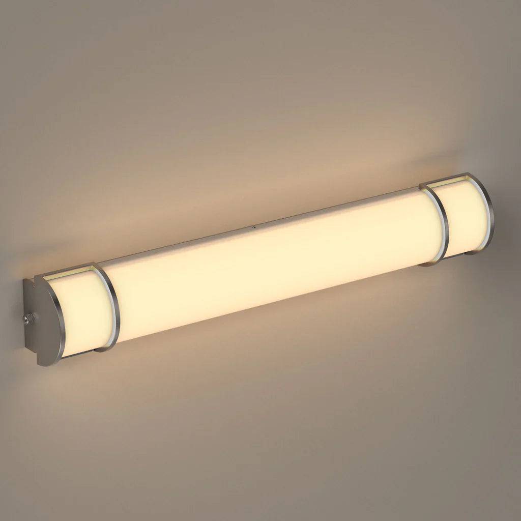 Half Cylinder Bathroom Light Fixtures, CCT Changeable, Dimmable , Brushed Nickel Finish, Bathroom Vanity Lights - Hyperdealss