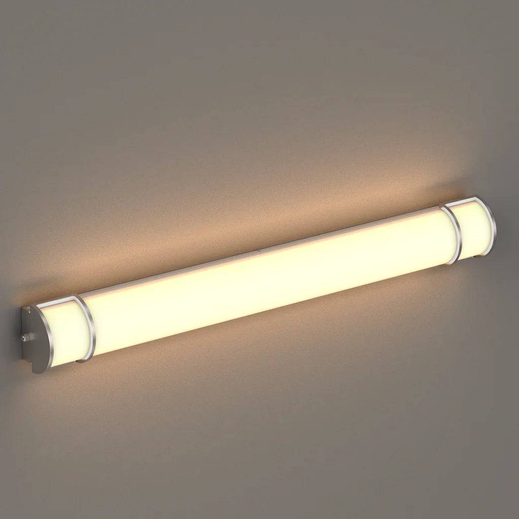 Half Cylinder Bathroom Light Fixtures, CCT Changeable, Dimmable , Brushed Nickel Finish, Bathroom Vanity Lights - Hyperdealss
