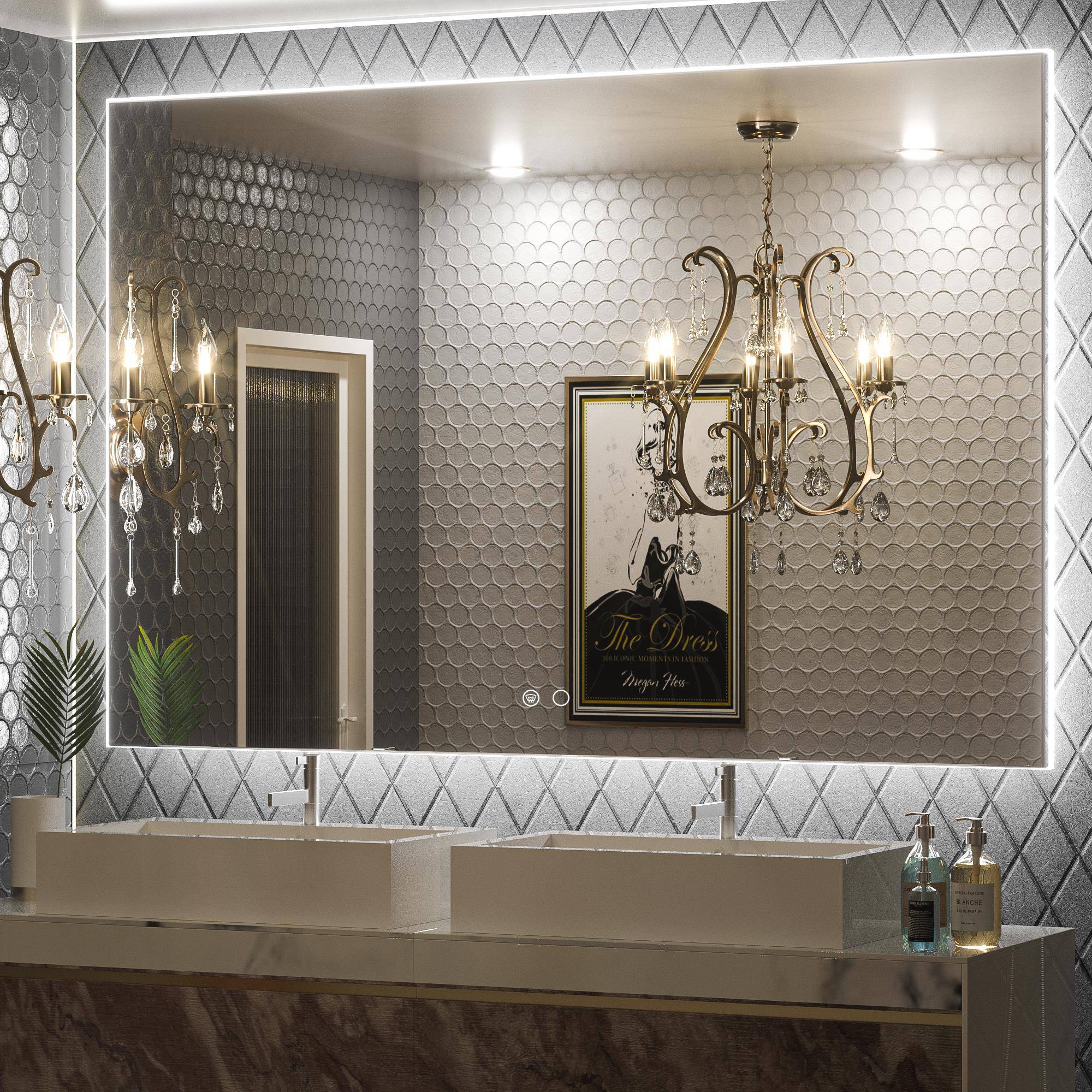 6000K Backlit LED Bathroom Mirror, Shatterproof, IP54, Anti-Fog - Hyperdealss