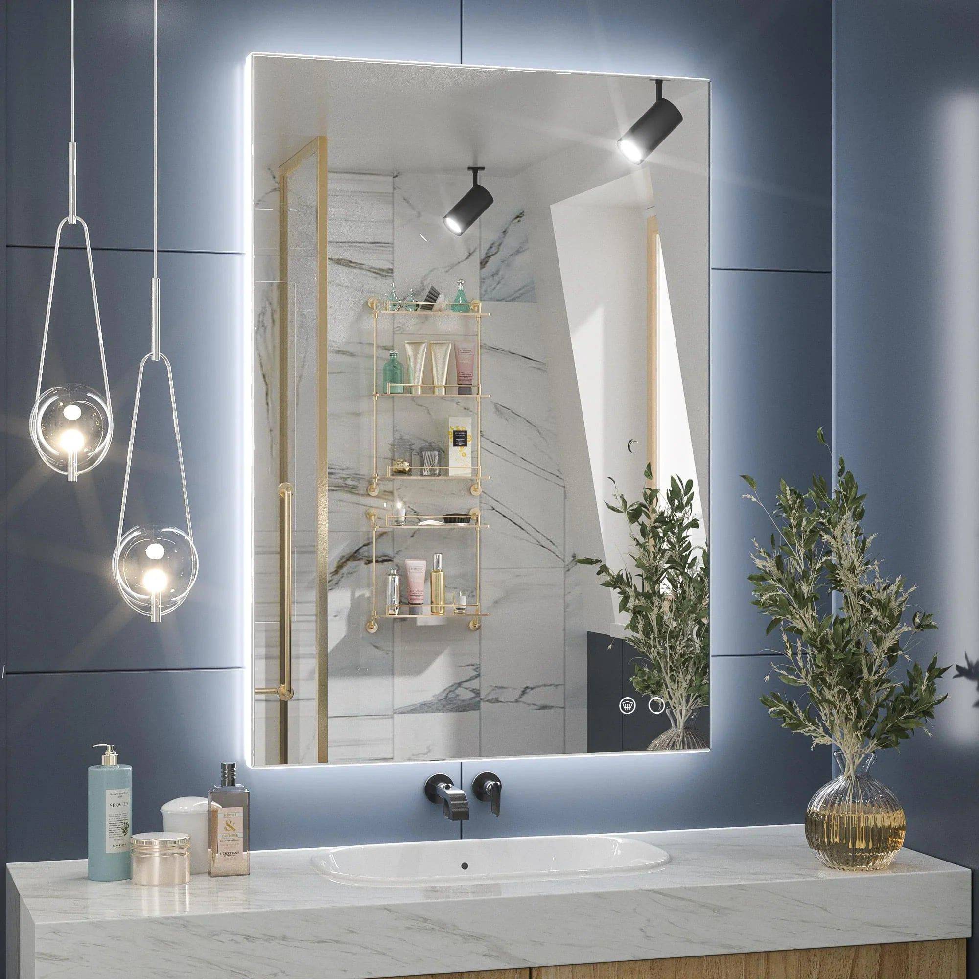 6000K Backlit LED Bathroom Mirror, Shatterproof, IP54, Anti-Fog - Hyperdealss