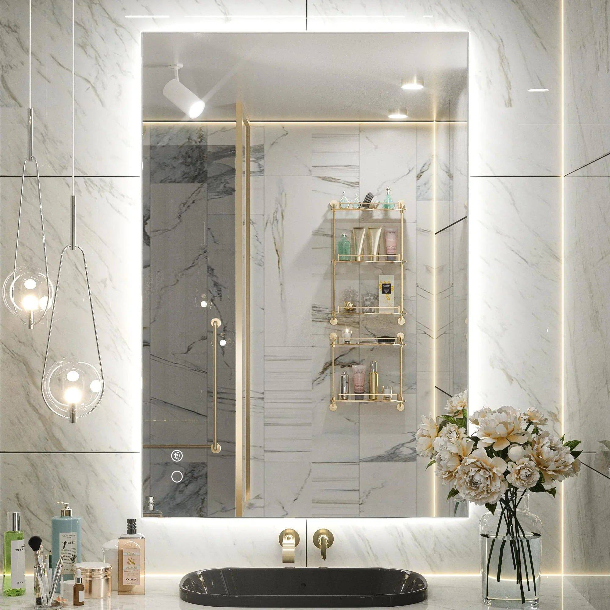 6000K Backlit LED Bathroom Mirror, Shatterproof, IP54, Anti-Fog - Hyperdealss