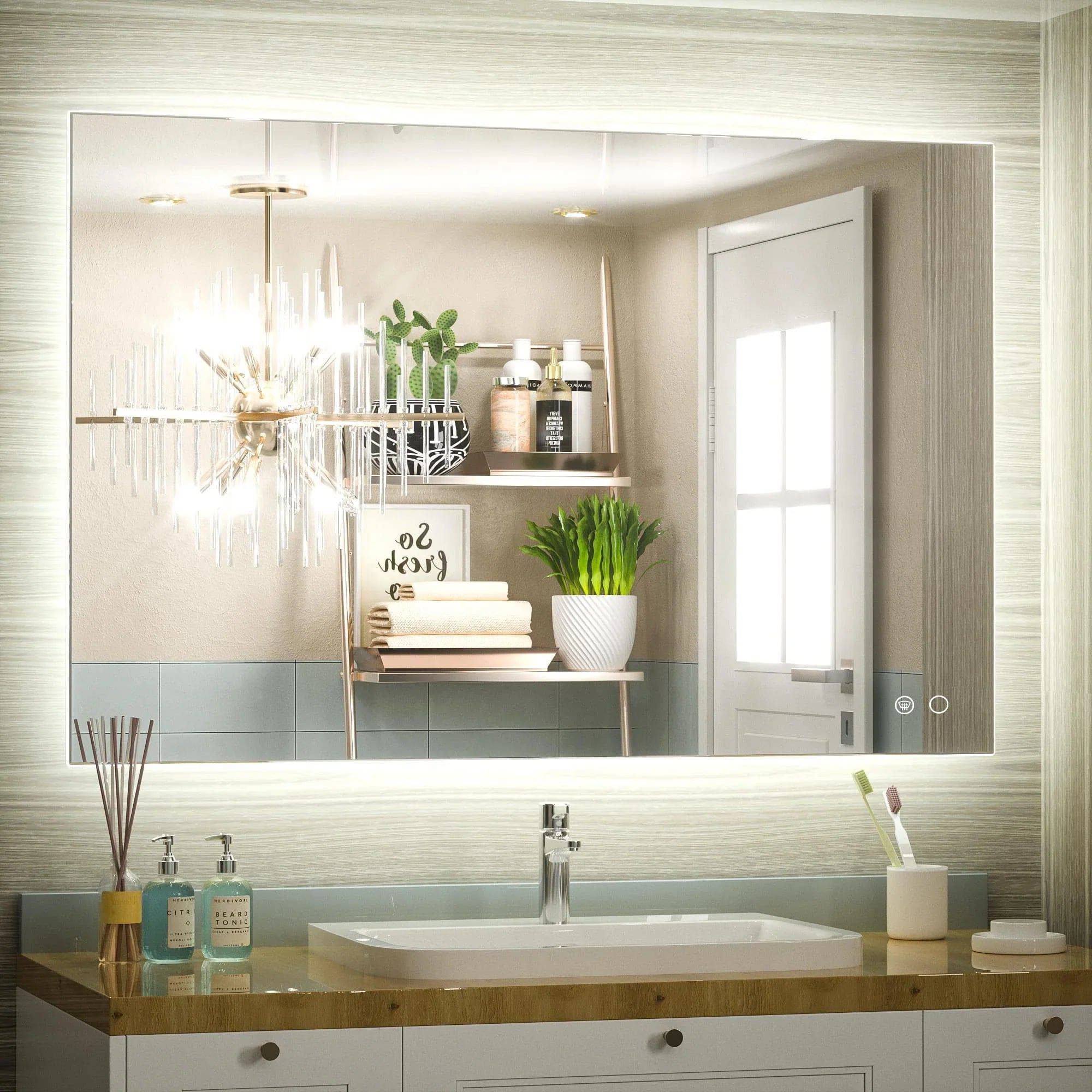 6000K Backlit LED Bathroom Mirror, Shatterproof, IP54, Anti-Fog - Hyperdealss