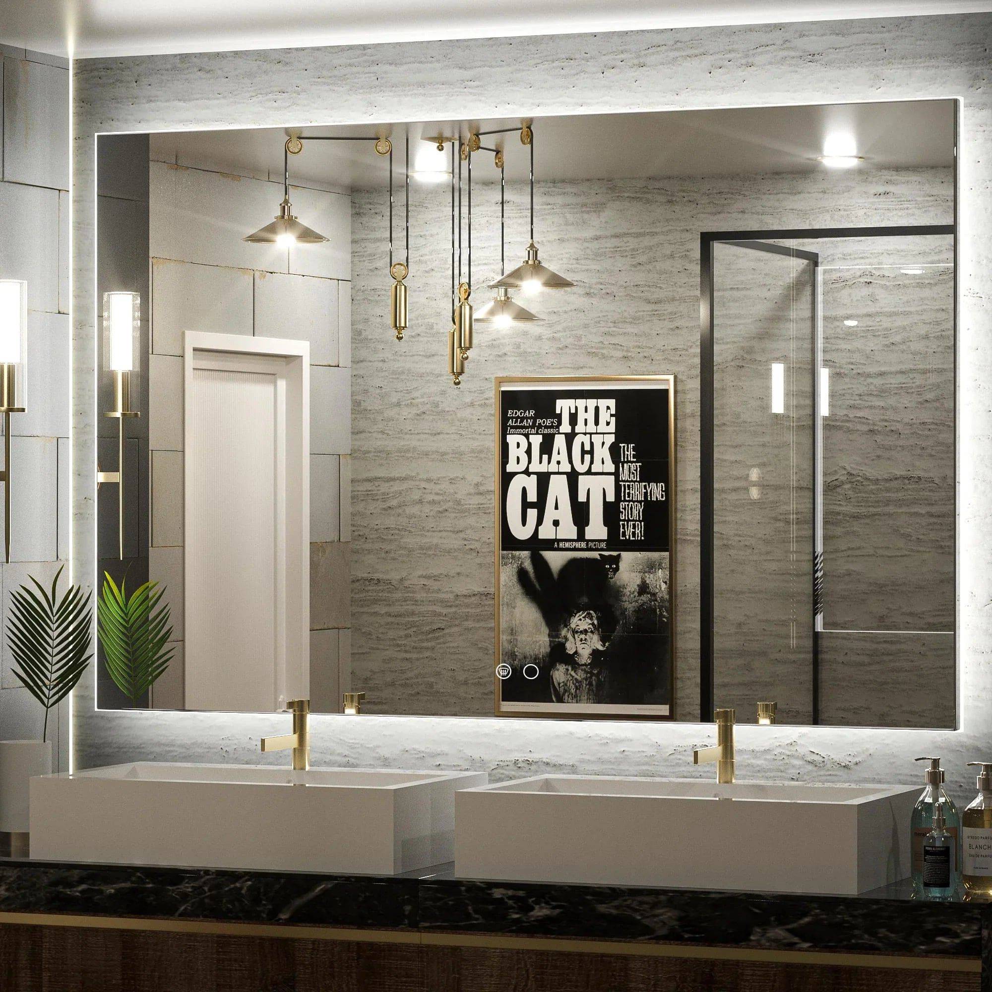 6000K Backlit LED Bathroom Mirror, Shatterproof, IP54, Anti-Fog - Hyperdealss