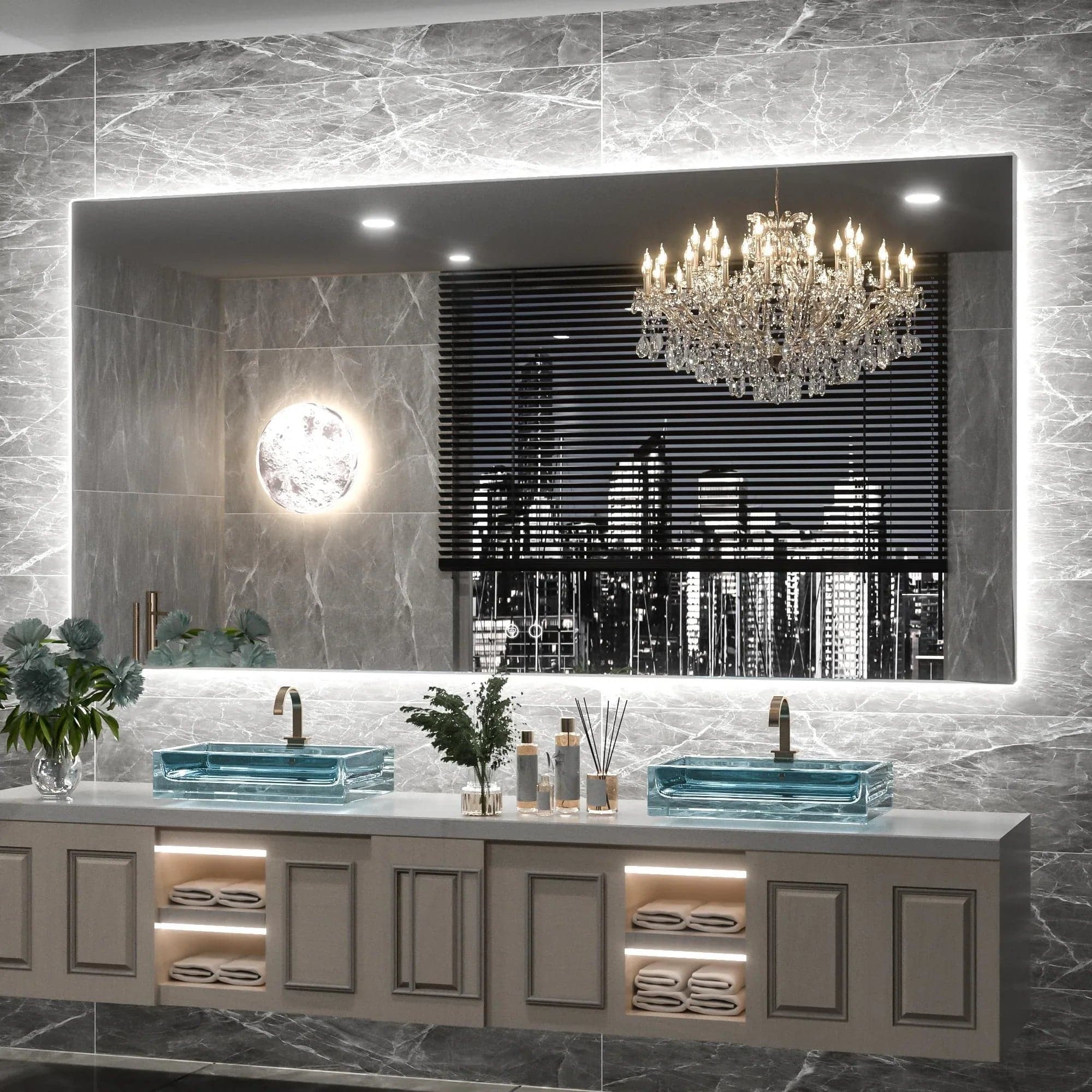 6000K Backlit LED Bathroom Mirror, Shatterproof, IP54, Anti-Fog - Hyperdealss