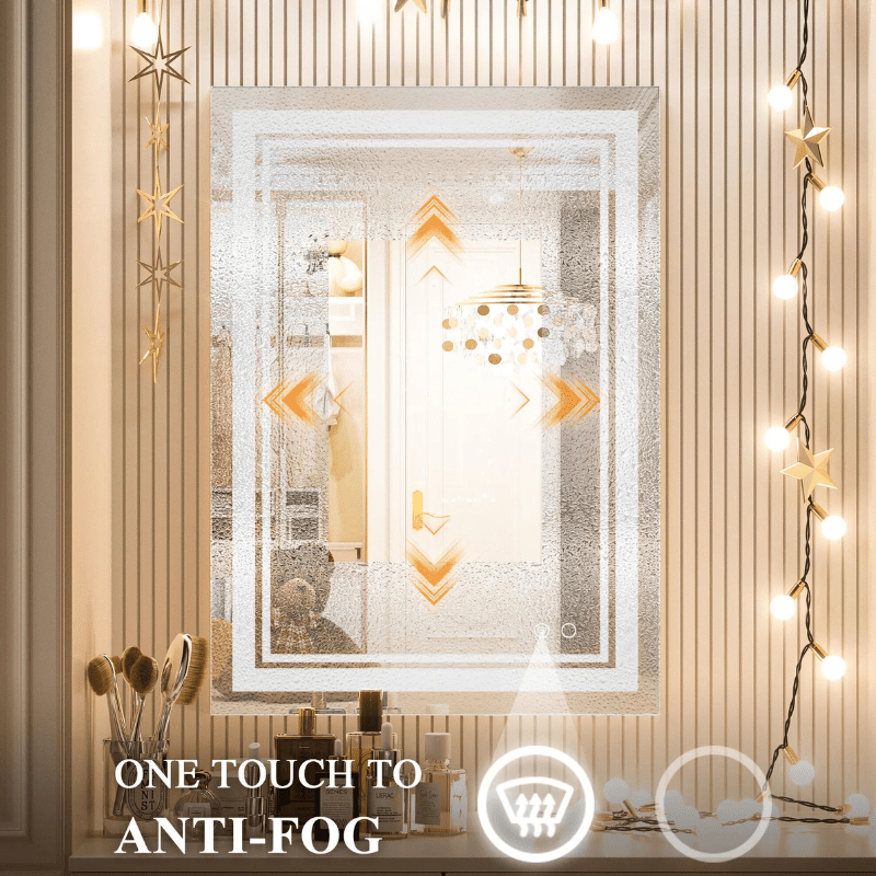 Modern 3-Color Frontlit LED Bathroom Mirror - Ambiance, Practicality, and Contemporary Touch 3000K-4500K-6000K - Hyperdealss
