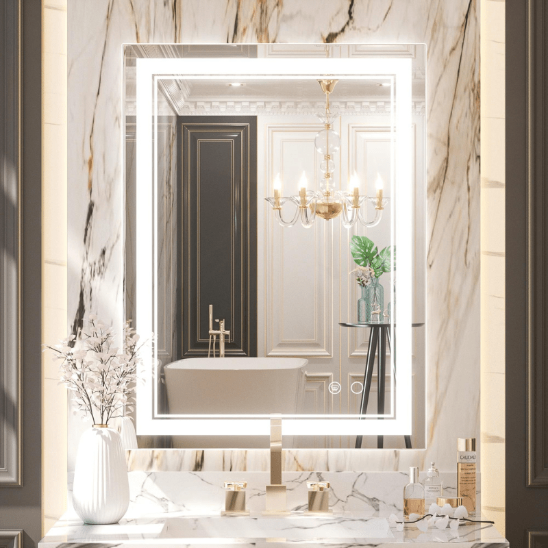 Modern 3-Color Frontlit LED Bathroom Mirror - Ambiance, Practicality, and Contemporary Touch 3000K-4500K-6000K - Hyperdealss