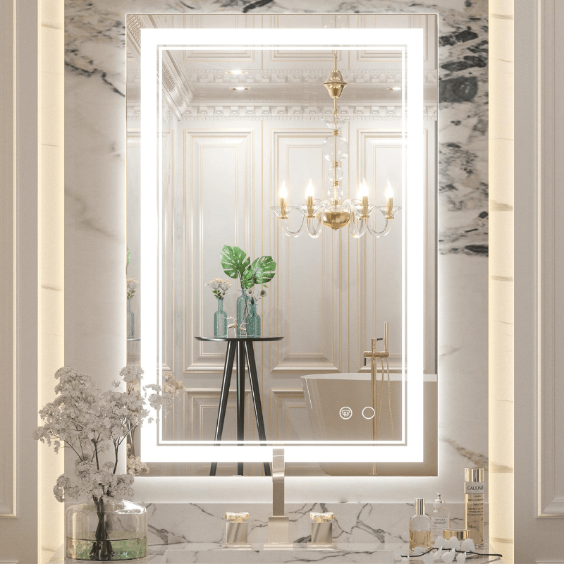 Modern 3-Color Frontlit LED Bathroom Mirror - Ambiance, Practicality, and Contemporary Touch 3000K-4500K-6000K - Hyperdealss