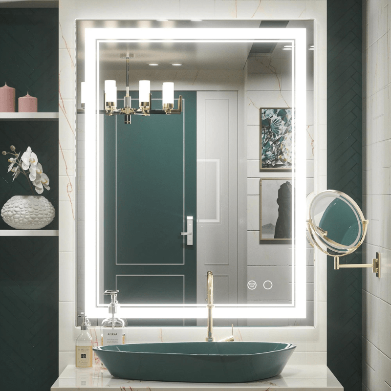Modern 3-Color Frontlit LED Bathroom Mirror - Ambiance, Practicality, and Contemporary Touch 3000K-4500K-6000K - Hyperdealss