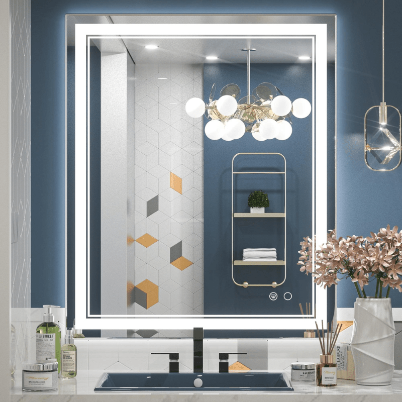 Modern 3-Color Frontlit LED Bathroom Mirror - Ambiance, Practicality, and Contemporary Touch 3000K-4500K-6000K - Hyperdealss