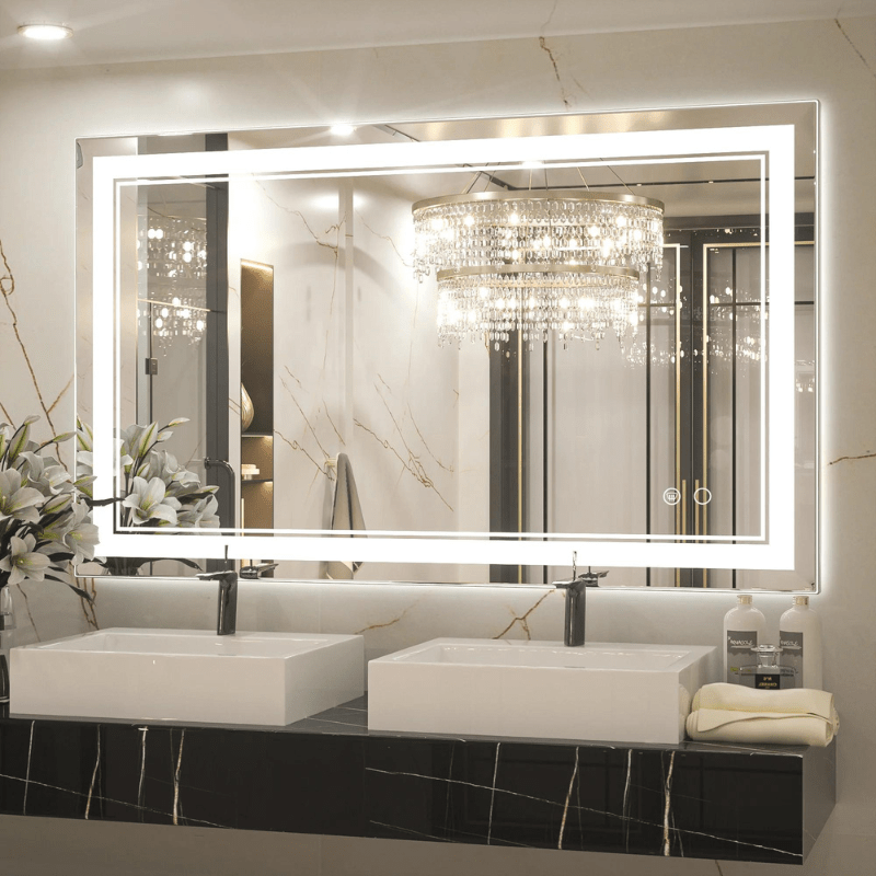 Modern 3-Color Frontlit LED Bathroom Mirror - Ambiance, Practicality, and Contemporary Touch 3000K-4500K-6000K - Hyperdealss