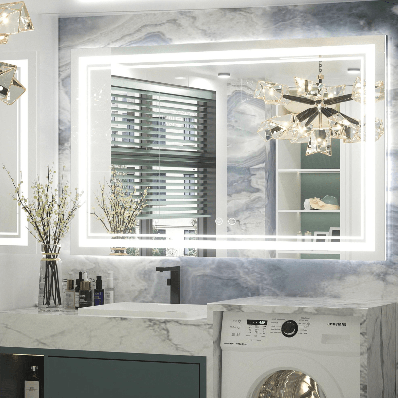 Modern 3-Color Frontlit LED Bathroom Mirror - Ambiance, Practicality, and Contemporary Touch 3000K-4500K-6000K - Hyperdealss