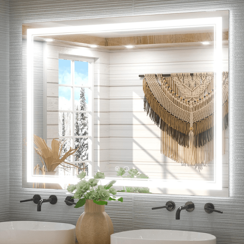 Modern 3-Color Frontlit LED Bathroom Mirror - Ambiance, Practicality, and Contemporary Touch 3000K-4500K-6000K - Hyperdealss