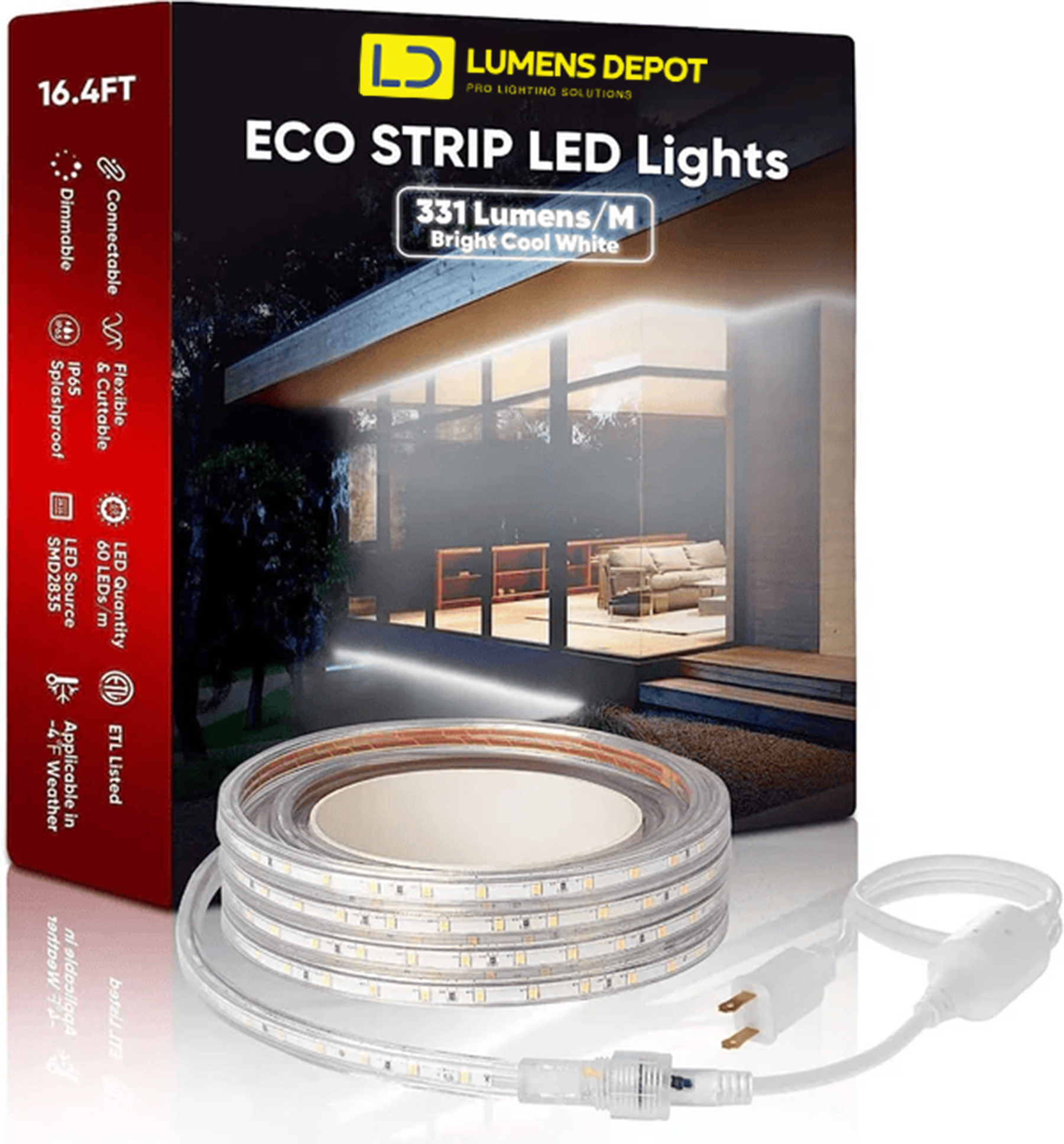 10FT Male-to-Female Extension Power Cord for LED Neon Rope & Strip Lights - Hyperdealss