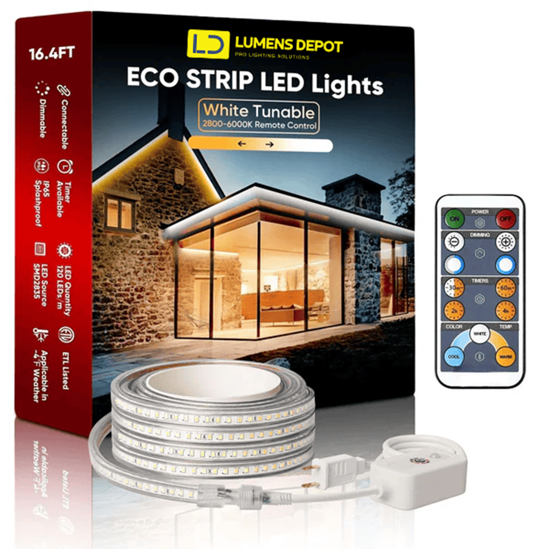 10FT Male-to-Female Extension Power Cord for LED Neon Rope & Strip Lights - Hyperdealss