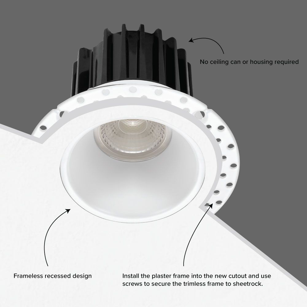 1-Inch LED Recessed Light, 9W, 600LM, 2700K-5000K, Dimmable, CRI 90+, ETL/Energy Star - Hyperdealss
