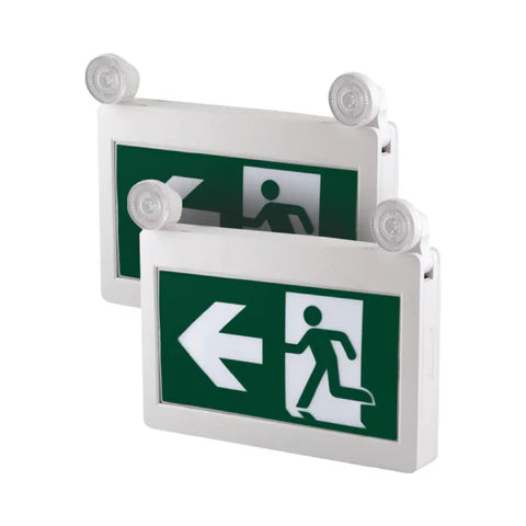 LED Running Man Combo Safety Exit Sign – 4W – 6000K/7000K – Green – 120-347V – 3.6V 1000mAh Ni-Cd Battery – Single & Double Face – UL Listed - Hyperdealss