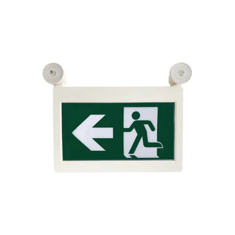 LED Running Man Combo Safety Exit Sign – 4W – 6000K/7000K – Green – 120-347V – 3.6V 1000mAh Ni-Cd Battery – Single & Double Face – UL Listed - Hyperdealss