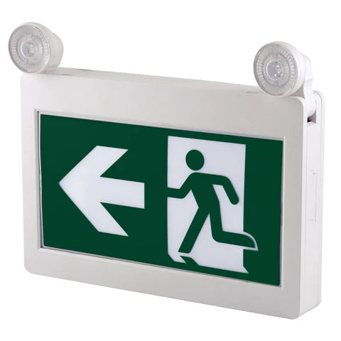 LED Running Man Combo Safety Exit Sign – 4W – 6000K/7000K – Green – 120-347V – 3.6V 1000mAh Ni-Cd Battery – Single & Double Face – UL Listed - Hyperdealss