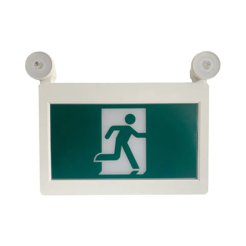 LED Running Man Combo Safety Exit Sign – 4W – 6000K/7000K – Green – 120-347V – 3.6V 1000mAh Ni-Cd Battery – Single & Double Face – UL Listed - Hyperdealss
