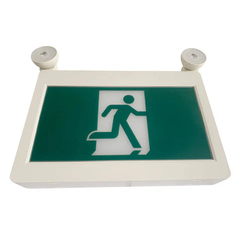 LED Running Man Combo Safety Exit Sign – 4W – 6000K/7000K – Green – 120-347V – 3.6V 1000mAh Ni-Cd Battery – Single & Double Face – UL Listed - Hyperdealss