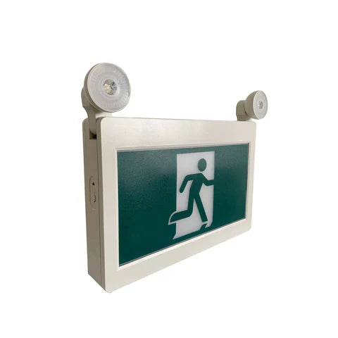 LED Running Man Combo Safety Exit Sign – 4W – 6000K/7000K – Green – 120-347V – 3.6V 1000mAh Ni-Cd Battery – Single & Double Face – UL Listed - Hyperdealss