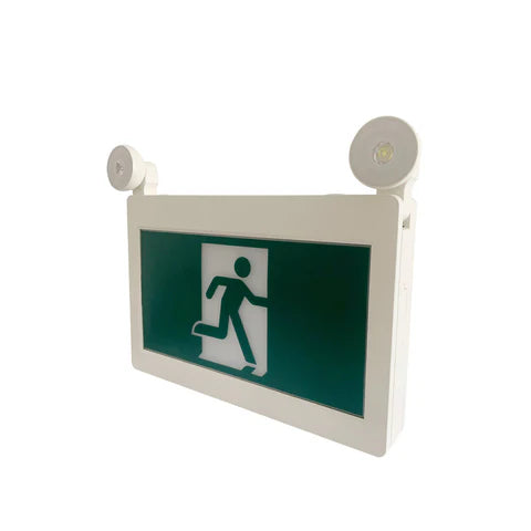 LED Running Man Combo Safety Exit Sign – 4W – 6000K/7000K – Green – 120-347V – 3.6V 1000mAh Ni-Cd Battery – Single & Double Face – UL Listed - Hyperdealss