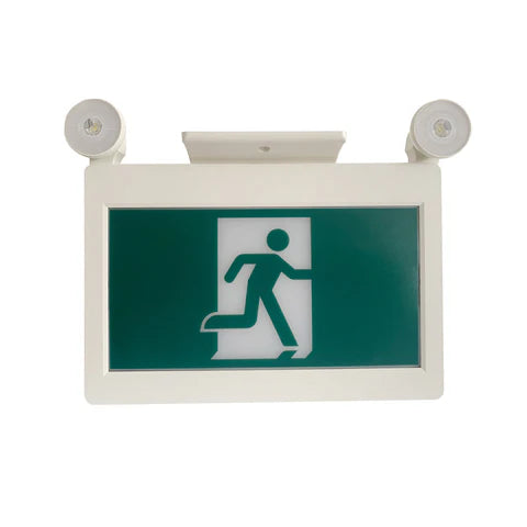 LED Running Man Combo Safety Exit Sign – 4W – 6000K/7000K – Green – 120-347V – 3.6V 1000mAh Ni-Cd Battery – Single & Double Face – UL Listed - Hyperdealss
